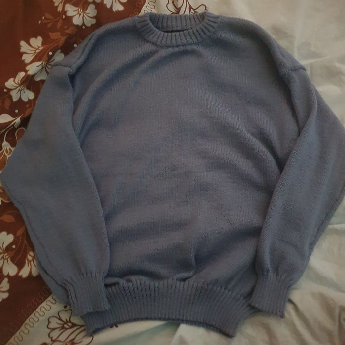 оверсайз свитер синий кофта голубая