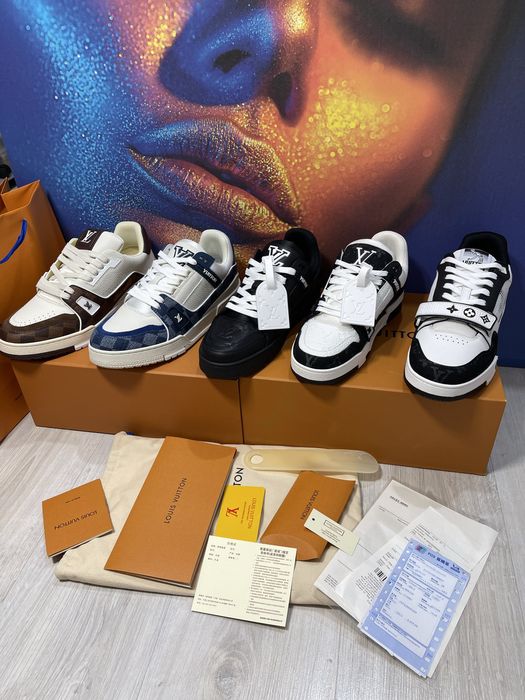 Adidasi Louis Vuitton piele naturala Full Box colectie noua Premium