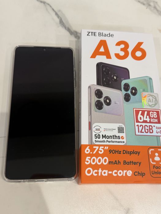 Смартфон ZTE Blade A36 64 ГБ черный