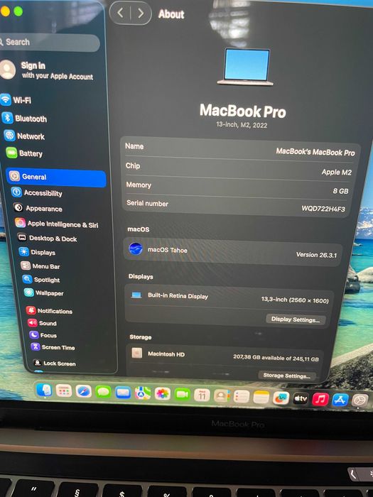 13" M2 MacBook Pro A2338 (2022) Space Gray