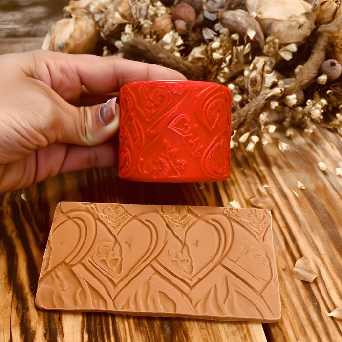 Комплект релефни ролери Св. Валентин –11 бр+лопатка за тесто и глина