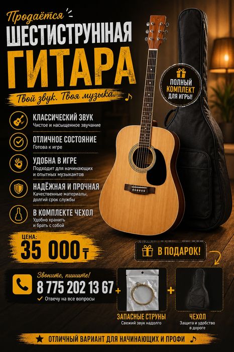 Продаётся 6 струнная гитара