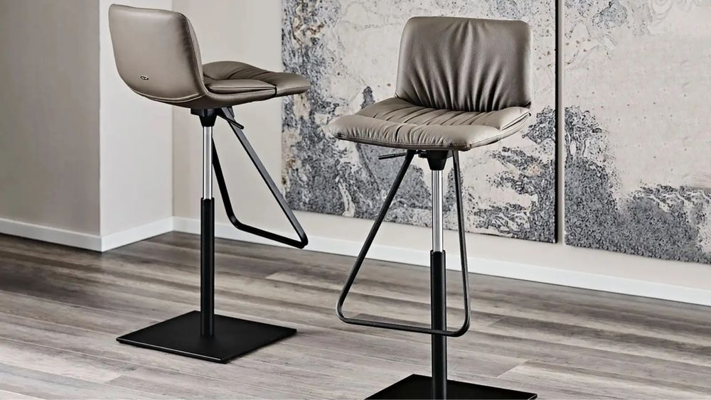 Scaune de bar Rovere Axel X Piele Black 4 bucati
