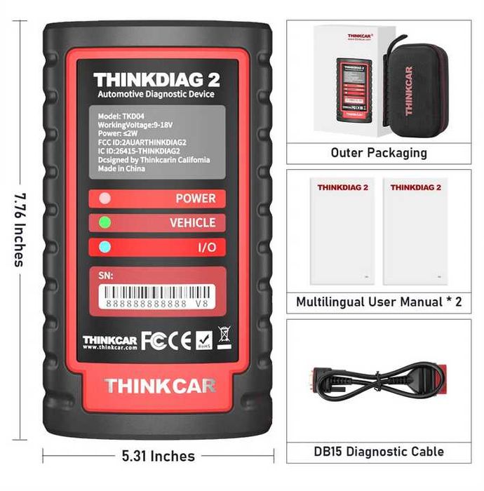 KIT Launch ThinkDiag 2 ORIGINAL + Tableta inclusa / 2 ani update