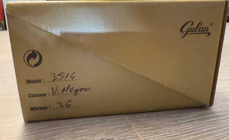 Pantofi dama Guban model 3514 piele velur negru