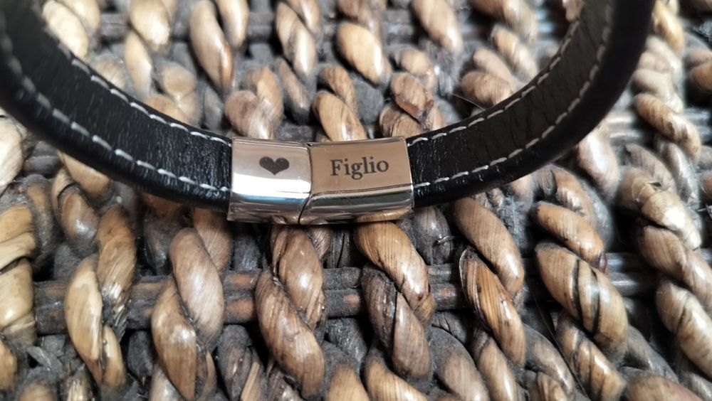 Bratara barbati, piele + otel