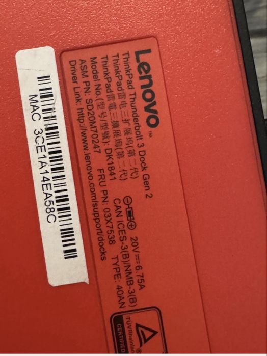 Lenovo thunderbolt 3 Dock gen 3