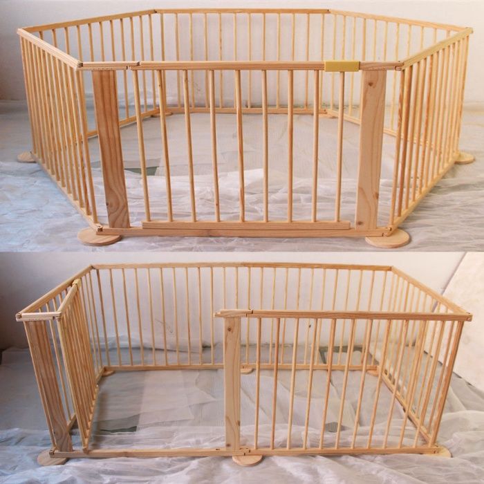 Продавам дървена Сгъваема ограда/кошара за игра 8 елемента