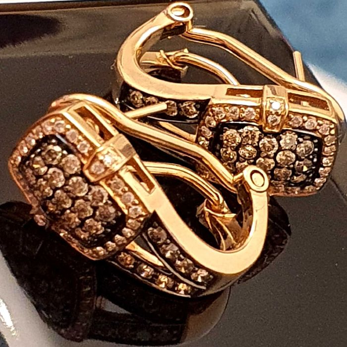 cercei aur roz 14k cu 0.97ct diamante naturale