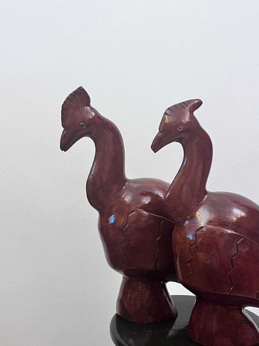 Doua statuete sculpturi mari grele vechi bibelou bibelouri figurine