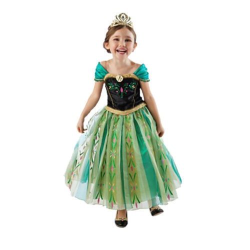 Rochie/rochita Printesa Anna verde- Frozen- accesorii