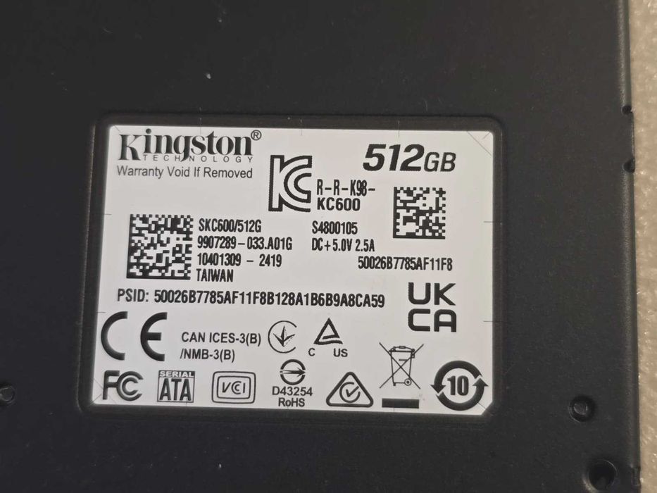 Solid-State Drive (SSD) Kingston 512GB SATA3 KC600 2.5" (SKC600/512G)