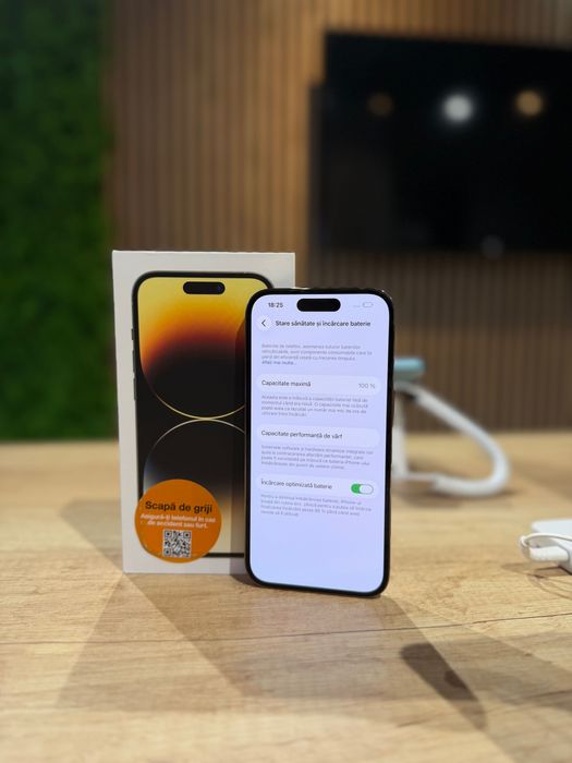 **ATS GSM**iPhone 14 Pro 128Gb Gold / Baterie100% /Fact+Gar 12 luni