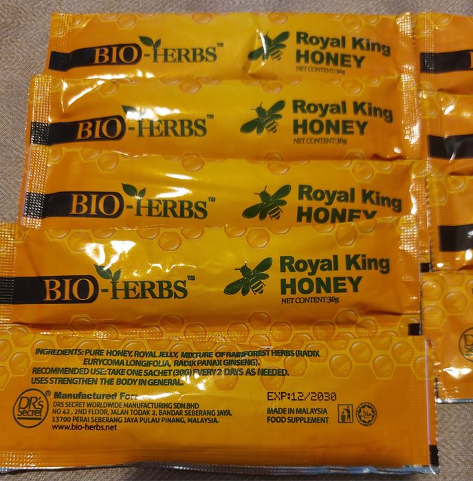 ERKEKXIN Miere pentru potentă și viața intimă la  cel mai  ieftin pret 6 lei , Royal King Honey 30g  plic 10