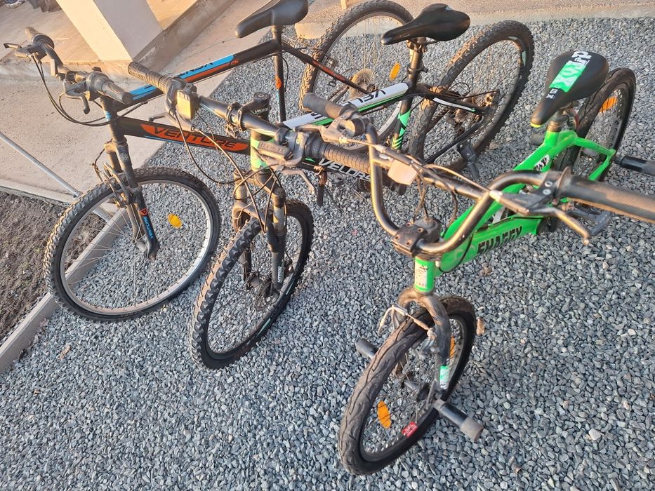 Vand trei biciclete
Venture 500 lei 26 inc
Velros 600 lei aluminiu 24 ich
BMX 700 lei