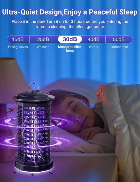 Електрически убиец на насекоми Meoligr, 2 в 1, UV лампа