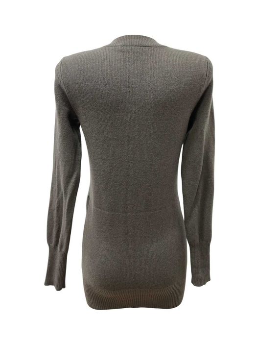 STATEMENT размер S дамска дълга кашмирена жилетка 100% КАШМИР каки