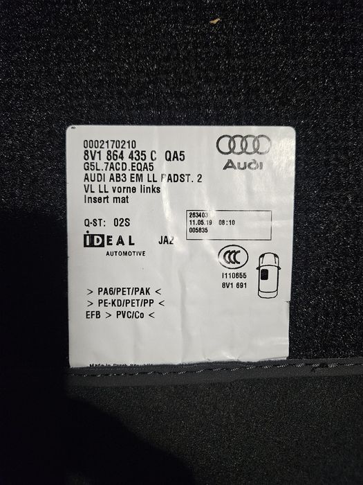 Covorase Audi cauciuc si textil