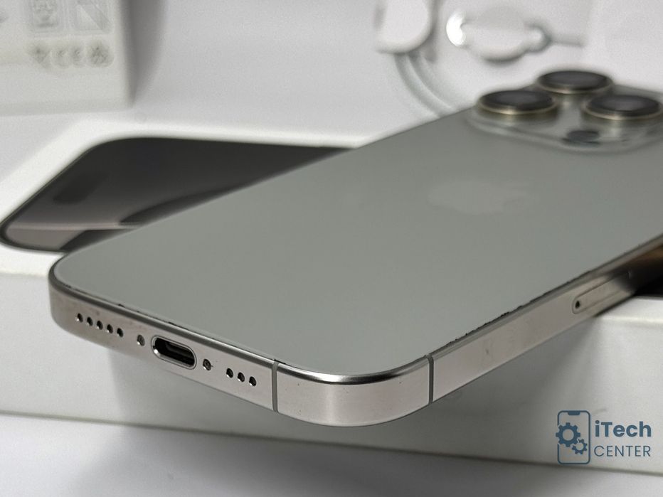 iPhone 16 Pro, 128GB, Natural Titanium, 100% батерия, ОТЛИЧЕН, 1г. ГАРАНЦИЯ!