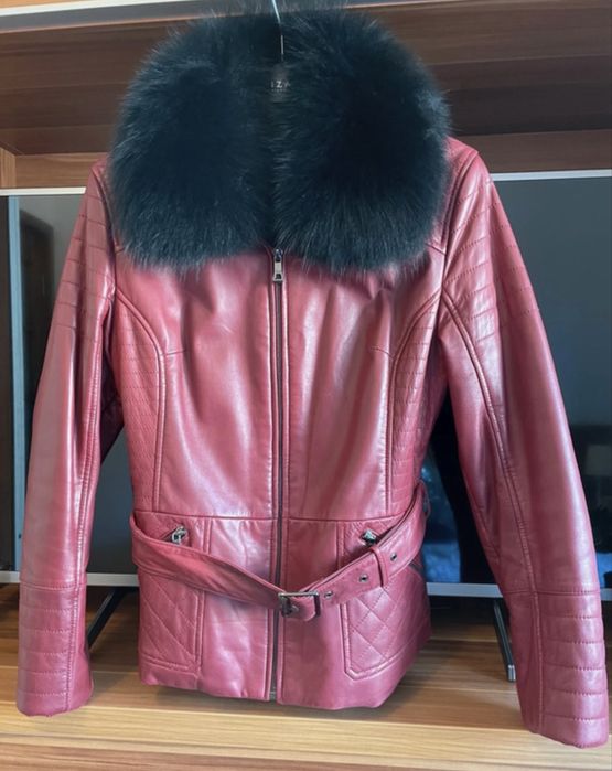 Geacă din piele naturală și blană naturala de vulpe, Intuition