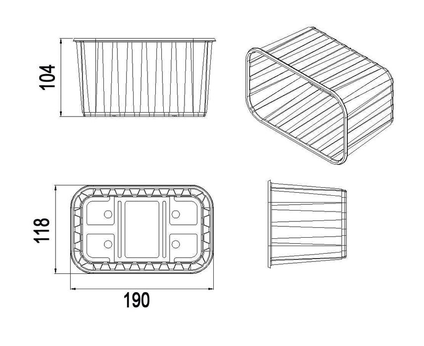 Caserole fructe si legume fara capac perforate