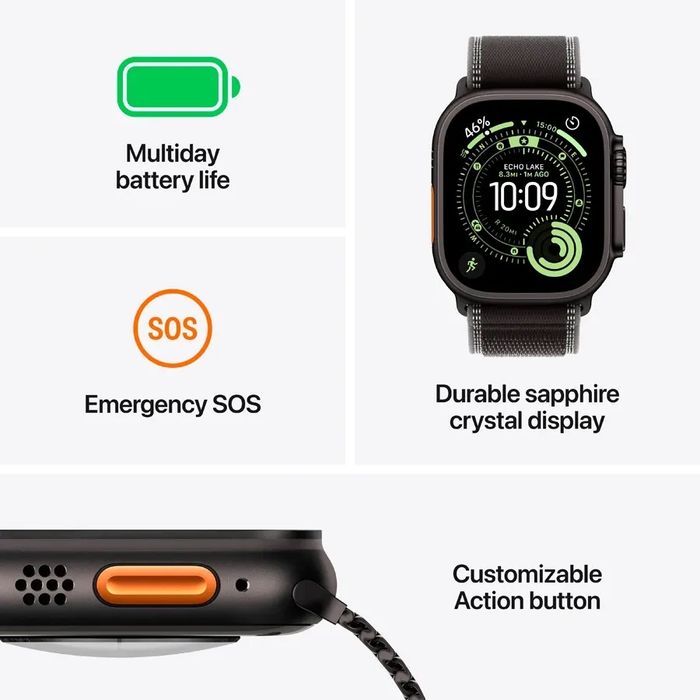 Apple Watch Ultra 3 49mm Black Titanium ocean band новый new
