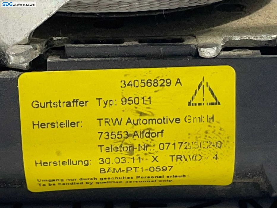 Centura Siguranta Stanga Spate Mercedes Clasa E Class W212 Berlina Limuzina Sedan 2009 - 2016 Cod 34056829A [L3985]