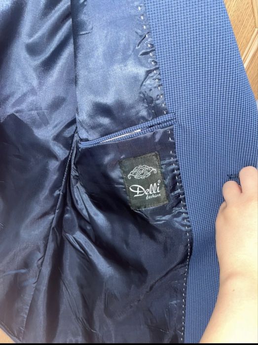 Sacou Bărbați Albastru 50 Slim Fit Nou