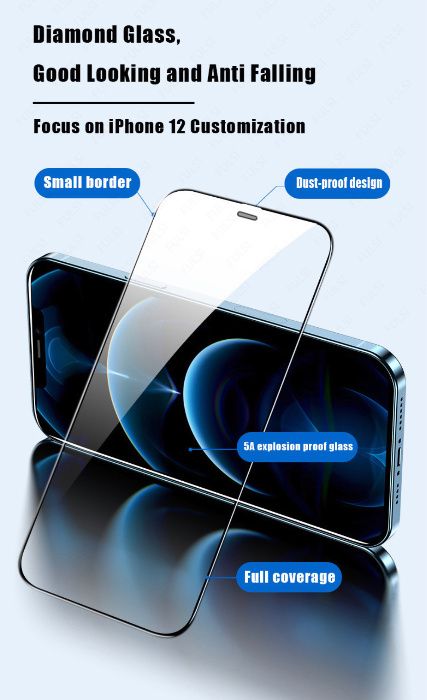 Folie sticla 20D FULL GLUE pt iPhone 12 , 12 Mini, 12 Pro, 12 Pro Max