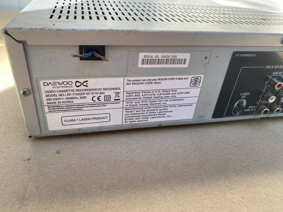 Combo vhs dvd daewoo