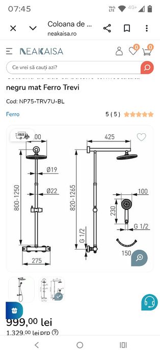 Coloana dus Ferro Trevi negru