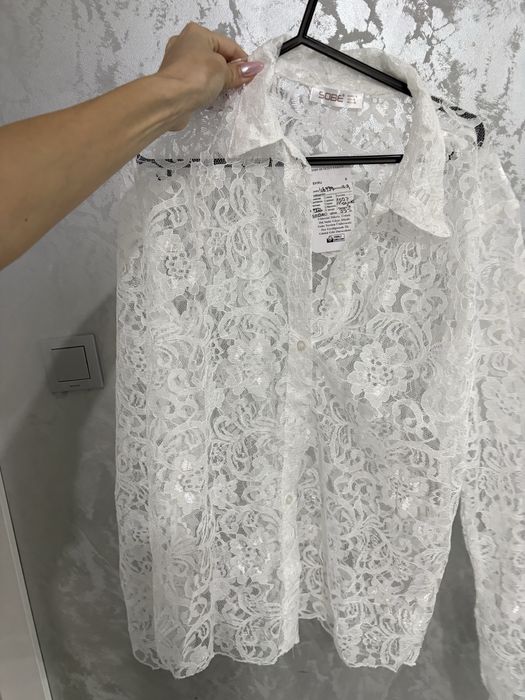 Дамски сет бял с дантела