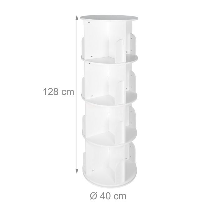 Въртяща се библиотека Relaxdays, 16 отделения, 4 етажна