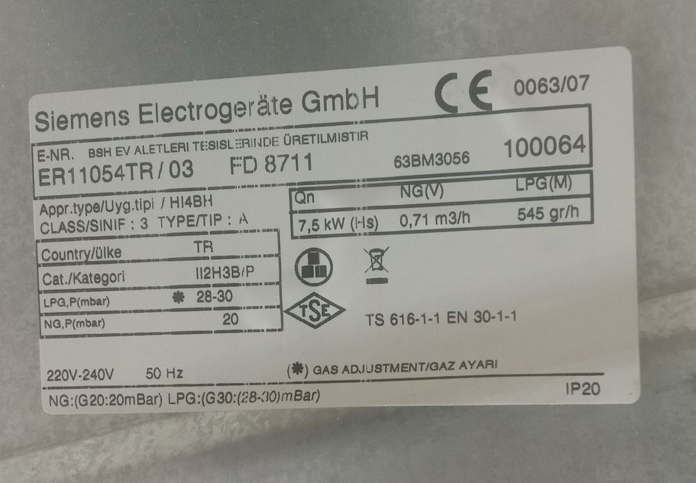 Газовая варочная панель