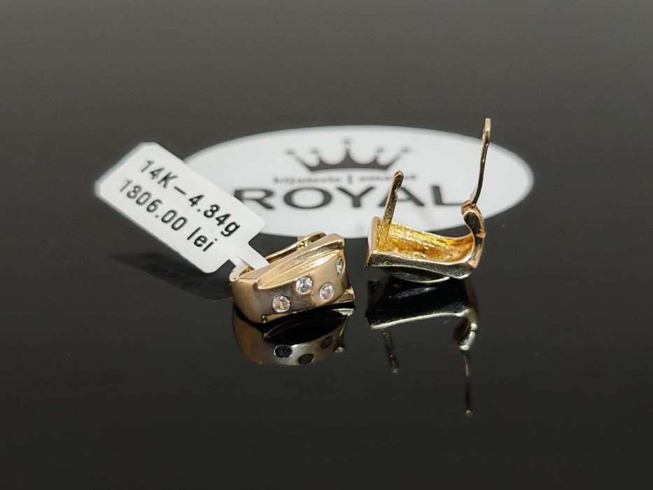 Bijuteria Royal CB : 386 lei/gr Cercei dama aur 14K 4,34 gr 585