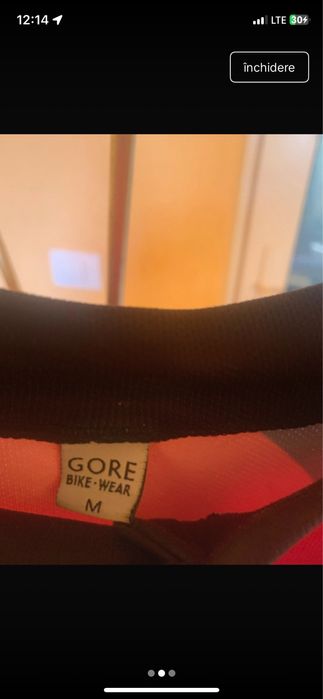 Tricou ciclism Gore Bike Wear M, roșu/negru, 3 buzunare spate