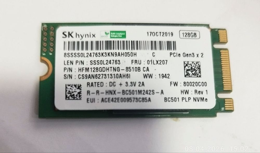 M2.Nvme 128Gb Оригинал