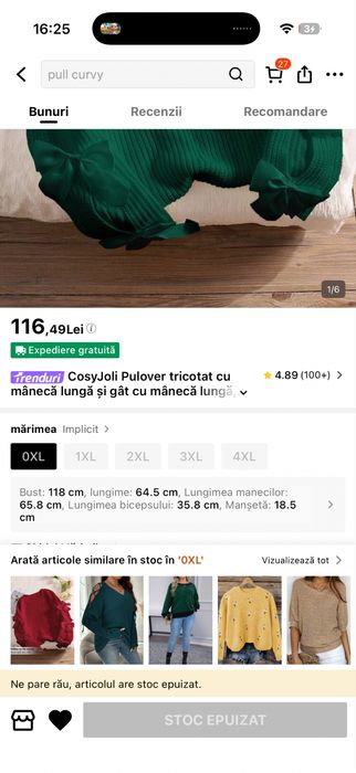 Pulover verde smarald cu fundite de satin
