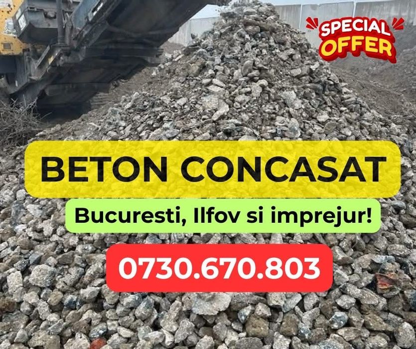 Beton concasat 0-63/piatra de drum/bragadiru/magurele/dumitrana/
