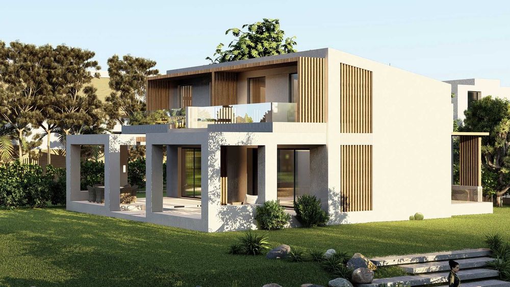 Продава нова 2 ет сграда 106м2 с вълшебна гледка море в Офринио,Гърция