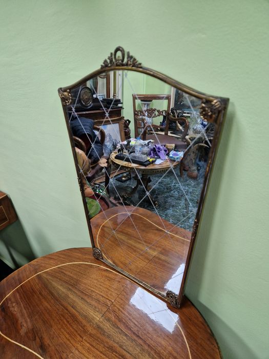 Страхотно антикварно английско бронзово огледало