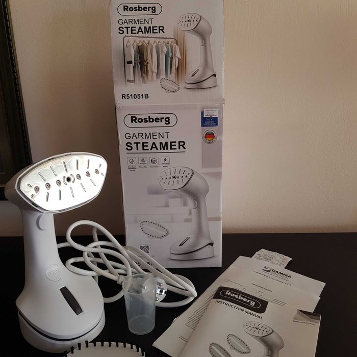 Уред за гладене с пара Rosberg R51051B 1000W, 200мл, 10-15г/мин, Бял