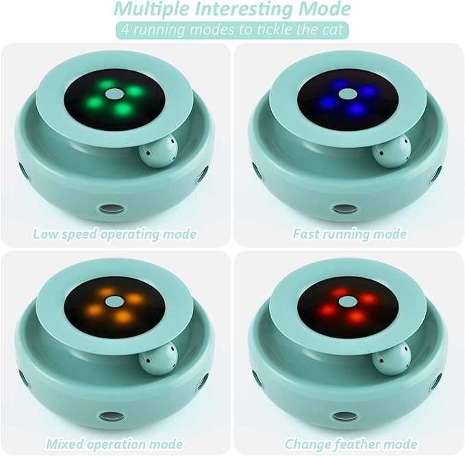 Интерактивна играчка за котки, произволно въртяща се с LED светлини