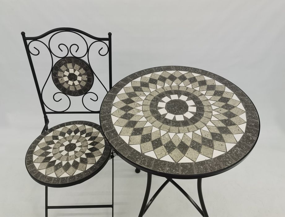 Produse noi !Set masa si 2 scaune terasa metal si mozaic
