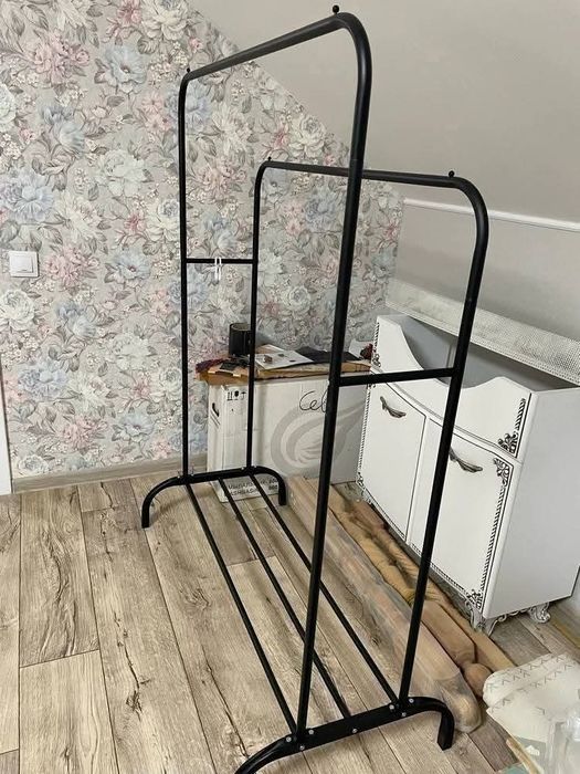 Подсилен Двоен Стоманен Щендер за Дрехи и Обувки , Стабилна Желязна Ко