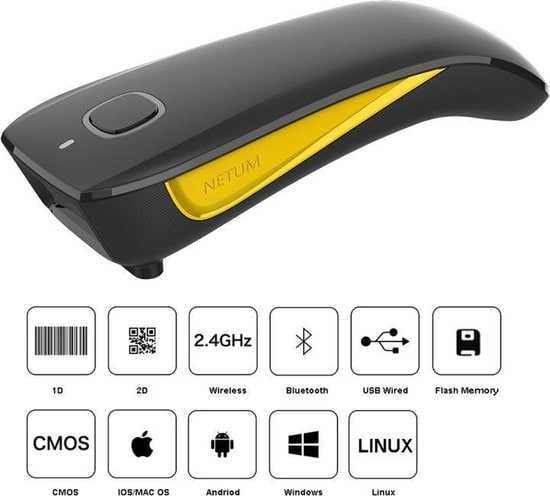 2D Bluetooth skaner  QR kod va shtrix kod o‘quvchi, onlayn kassa uchun