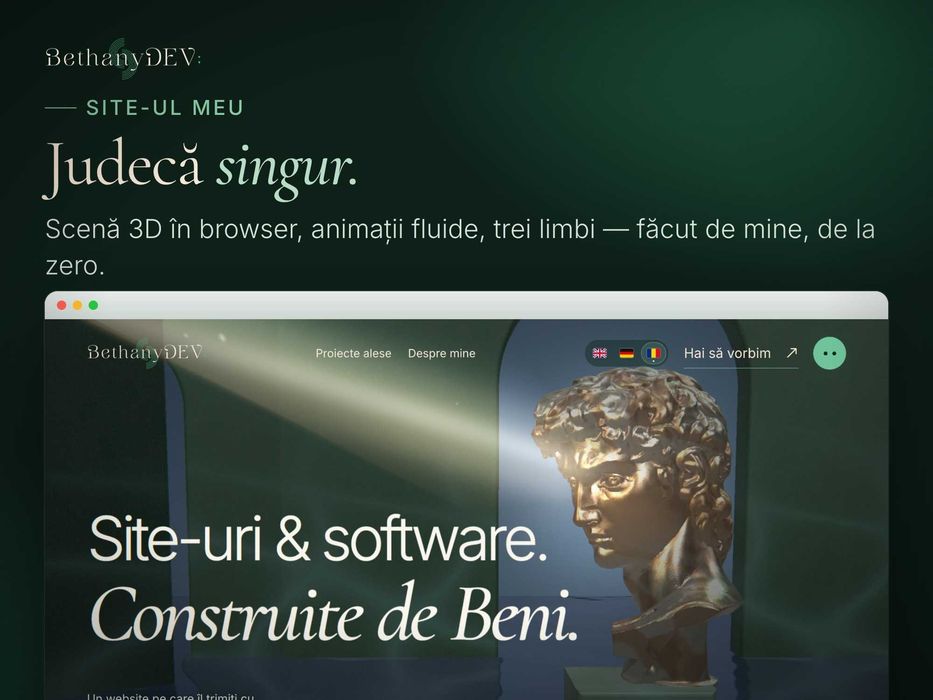Creare website de prezentare & magazin online la standard internațional | Design original – BethanyDev