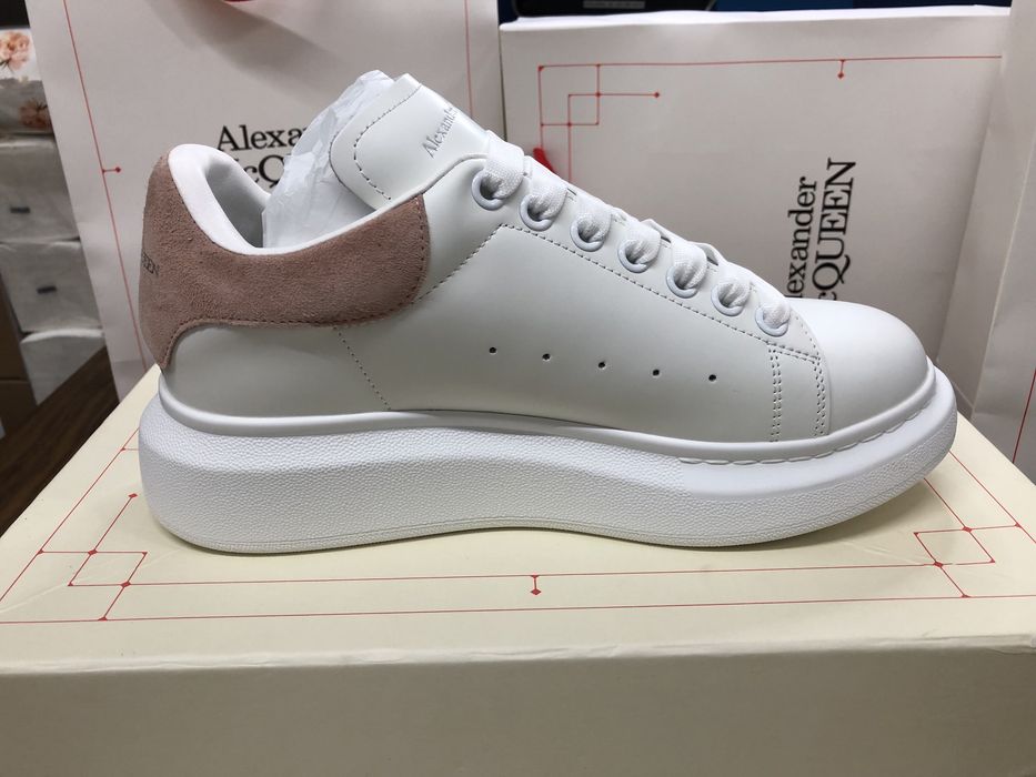 Alexander Mcqueen Oversized Pink Embossed 100% Piele Full Box In Cutie Originala