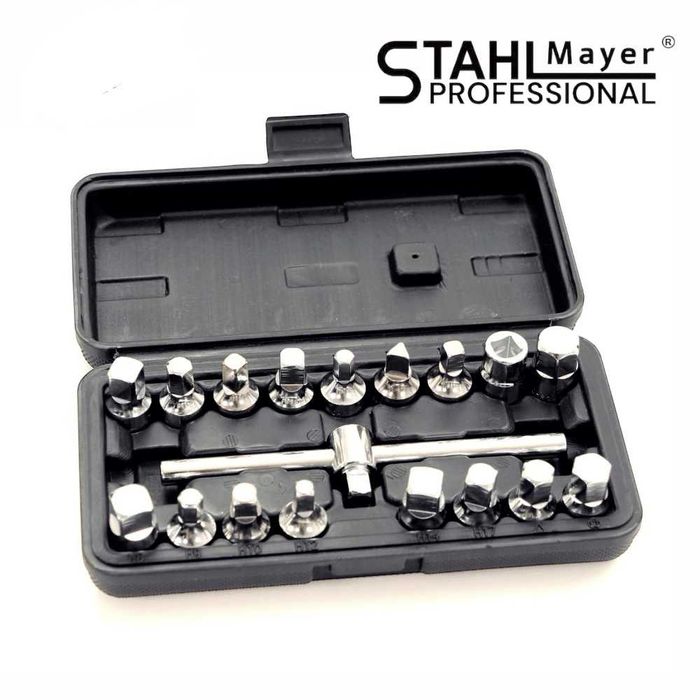 Професионален комплект ключове за пробки на картер STAHLMAYER 18 части
