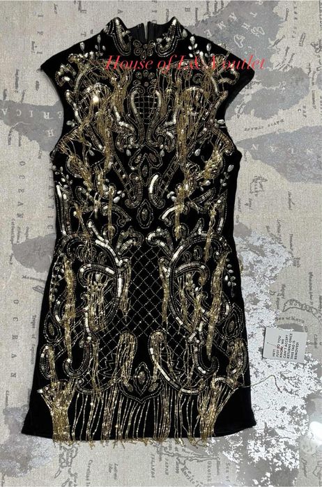 Rochie Asos din catifea / bijuterie / franjuri